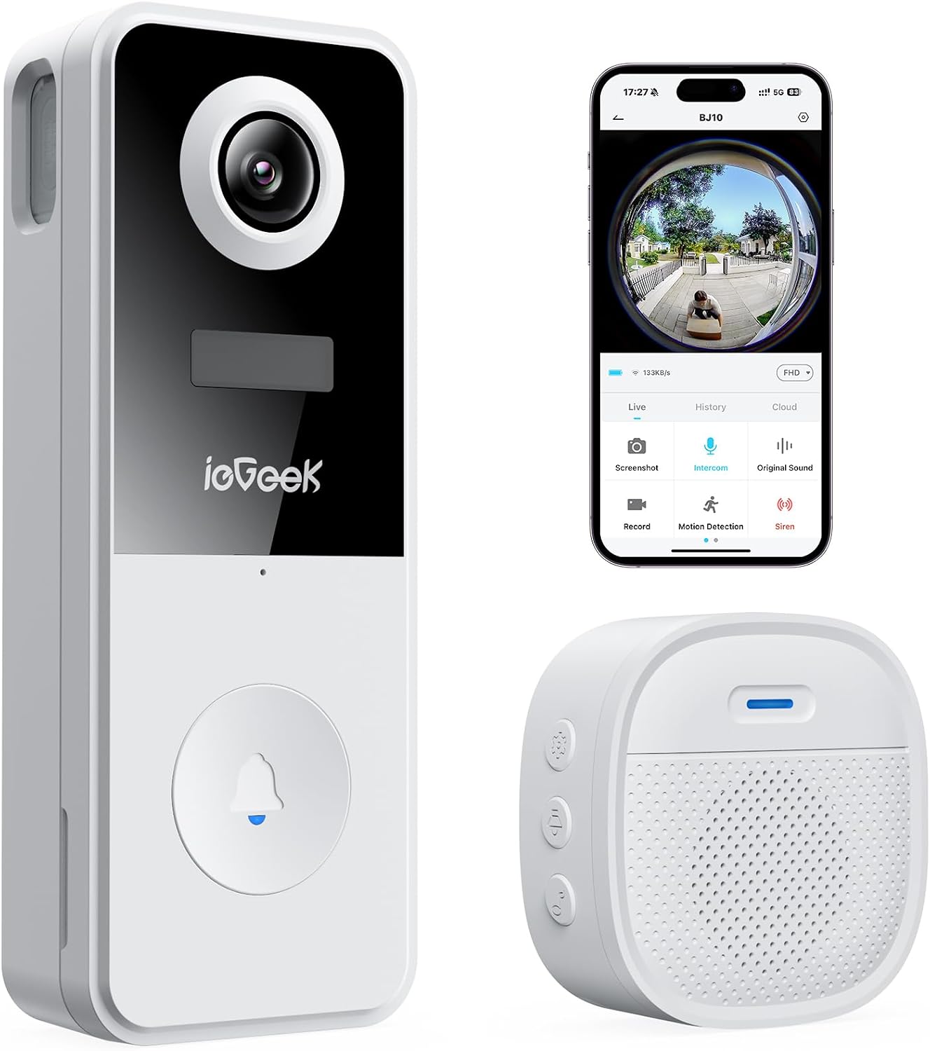 ieGeek Bell J10 — Timbre con Cámara 2K 3MP y Visión 180°