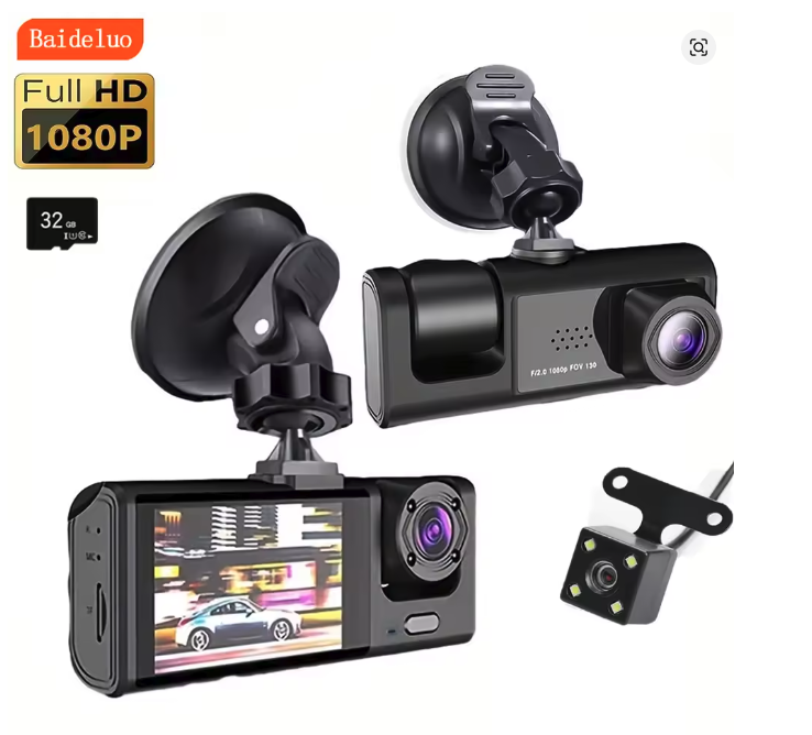 Cámara para Coche Dual 1080P — Frontal e Interior con Visión Nocturna IR